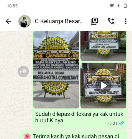 Pengiriman Papan Bunga Duka Uwung Jaya